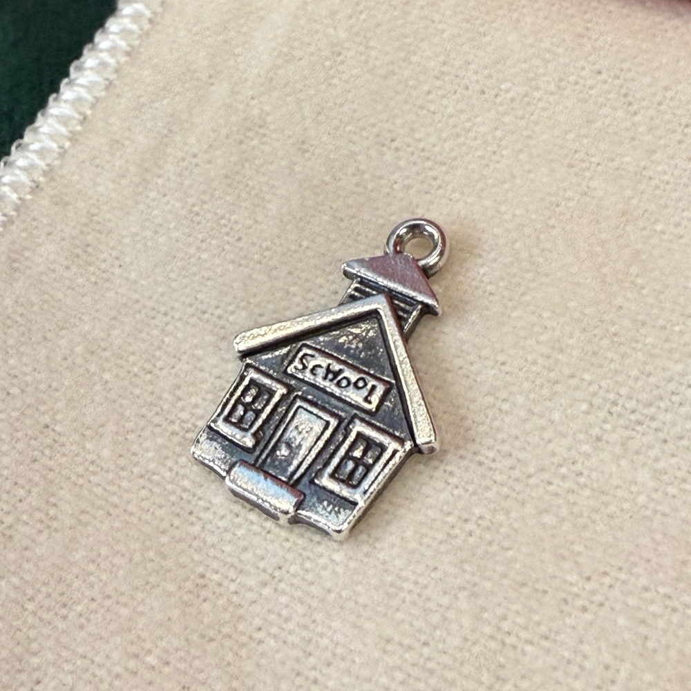 Retired James Avery Sterling Silver School House Charm